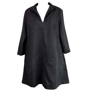 Tuckernuck Clifton Vegan Suede Stretch Shift Dress Sz L Quiet Luxury Old Money